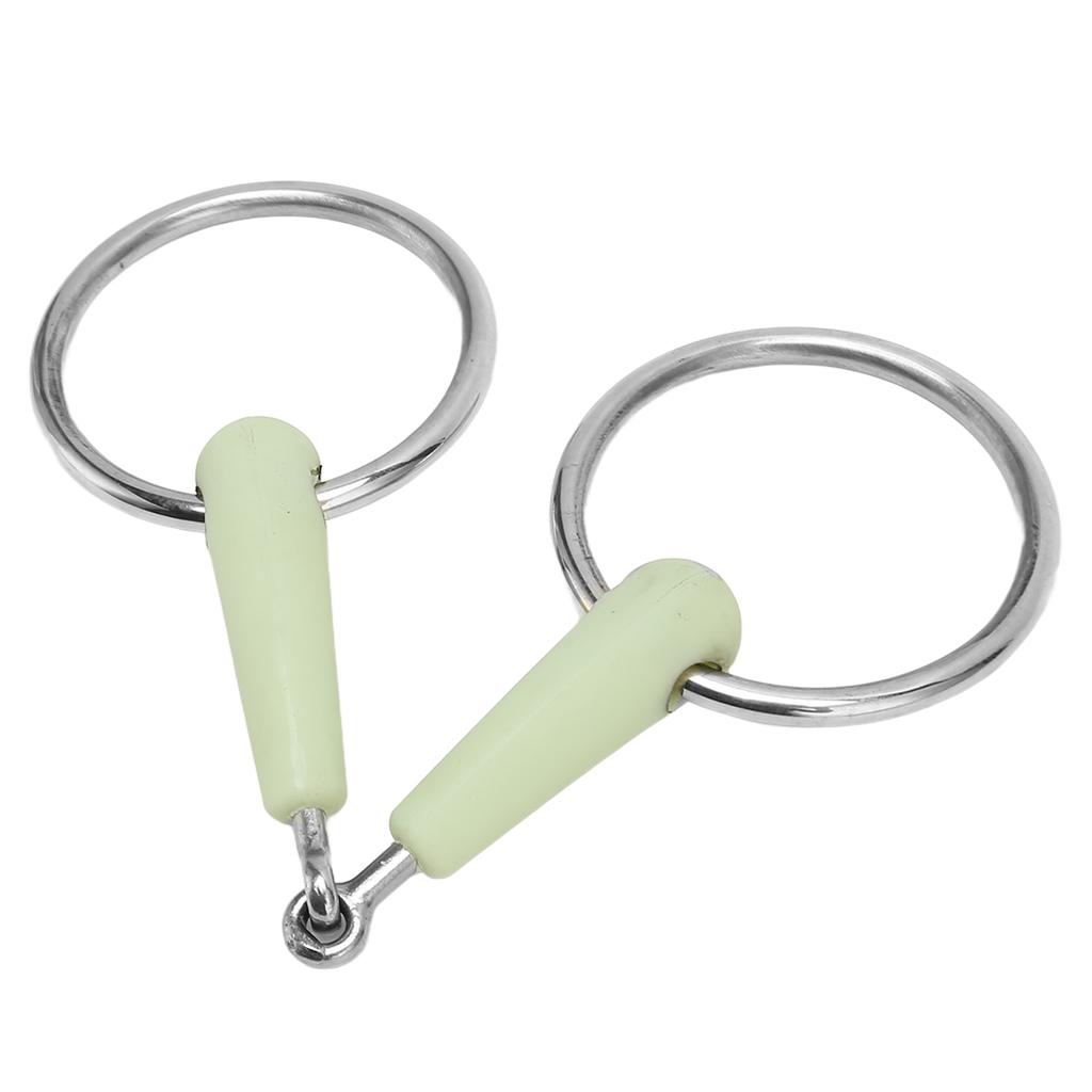 Horse Snaffle Bit Rubber Wrapped Stainless Steel Loose Ring Horse Mouth Bit for Training Riding