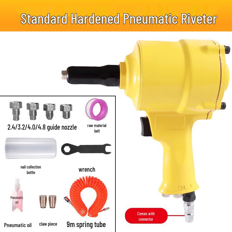 Pneumatic Aluminum Rivet Gun, Pistol-Type Self-Priming Riveting Tool