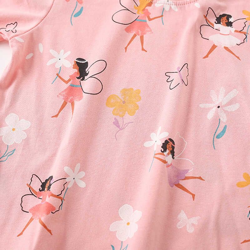 Girl Suit Spring & Fall New Arrival Western Style Printed Little Girl Round Neck Long Sleeves Casual Pants Kids Pure Cotton Two-piece Set