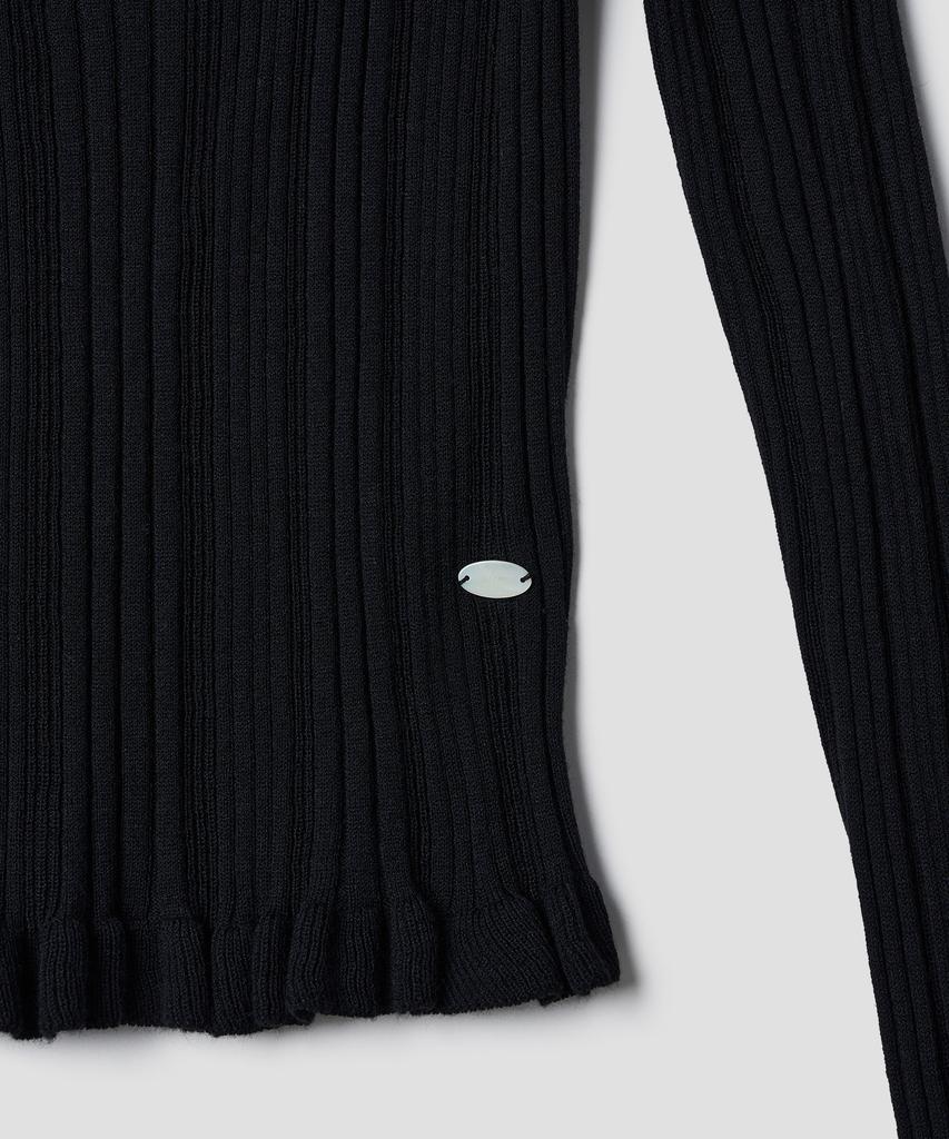 TTUDEMENT Boatneck Rib Knit_Black