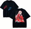 T-shirt per Amanti dell'Anime Darling In The Franxx Harajuku Cotone NuovoModello High Street Retro Oversize Unisex Harajuku T-shirt di Alta Qualità