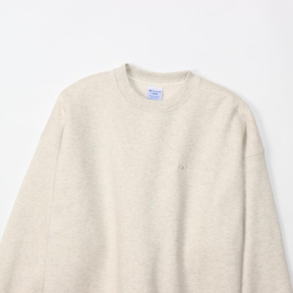 Long Script Crew Neck Action Oatmeal L [Champion] Sweatshirt, Ärmel, Fleece, Logo, Sweatshirt, Style, C3-Z001 Herren,