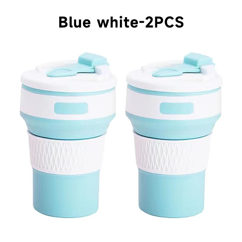 350ML/500ML Silicone Folding Cup Collapsible Mug With Cover Coffee Travel Outdoors Portable Water Drinking Tea Cups