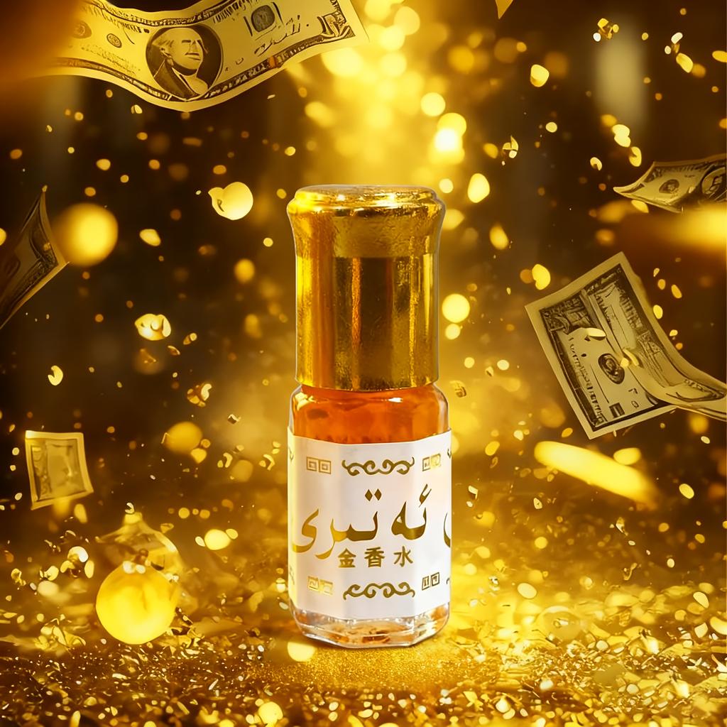 3ml Wealth-Attracting Golden Essential Oil Roller, Natural & Long-lasting Fragrance, Easy To Apply, Unisex Gift for Christmas