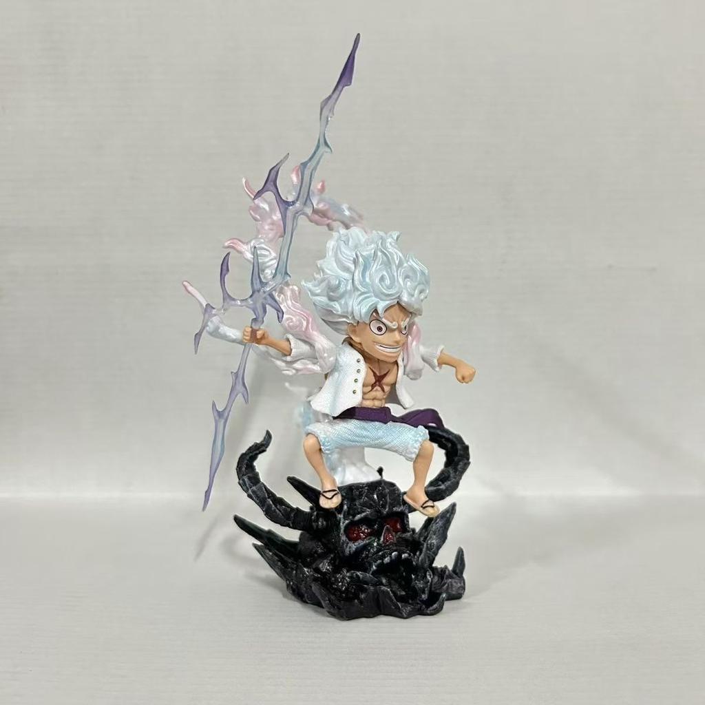 10cm Anime One Piece Figure Q Version Sun God Gear 5 Ghost Island Luffy Action Figure Statue Decoration Toys Gift