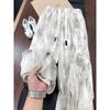 Tie-dye drape texture wide-leg pants men's and women's thin wide-leg loose lazy style versatile casual straight-leg trousers