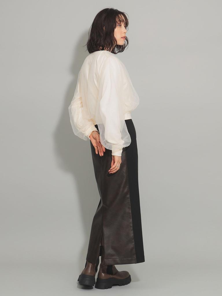 Ray Beams Long Sleeve Tulle Layered IVORY FREE Women's T-Shirt, Cardigan,