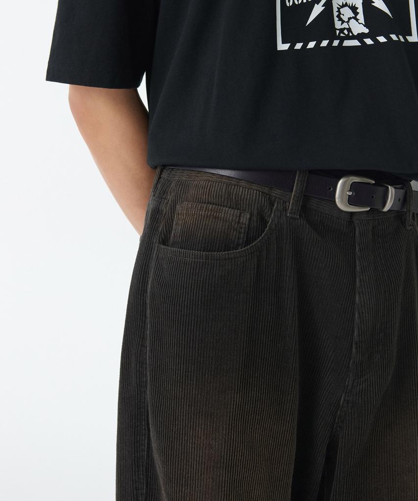 MUSINSA STANDARD Big Brush Wide Corduroy Pants [Rusty Dark Grey]