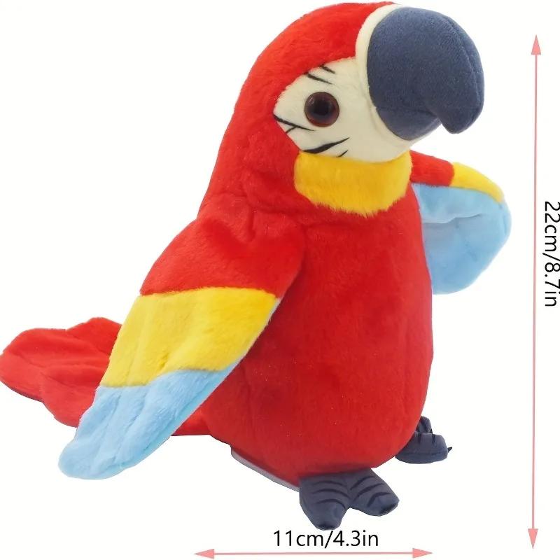 Pappagallo Ara Peluche Parlante Ripete le Tue Parole Registrazione Elettronica Uccello Animato Peluche Animale Domestico Parlante Giocattolo