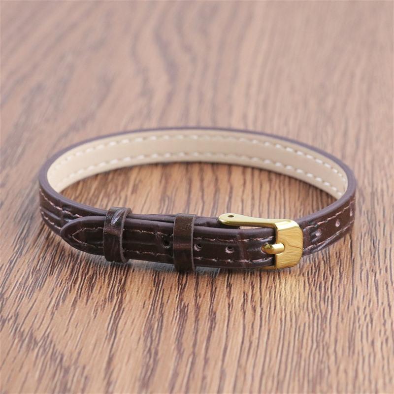 Bracciale a Catena in Vera Pelle Multicolore alla Moda Cintura di Cuoio Rame Regolabile Fatto a Mano DIY Accessori 8mm 10mm Cinturino per Orologio Ultra-sottile