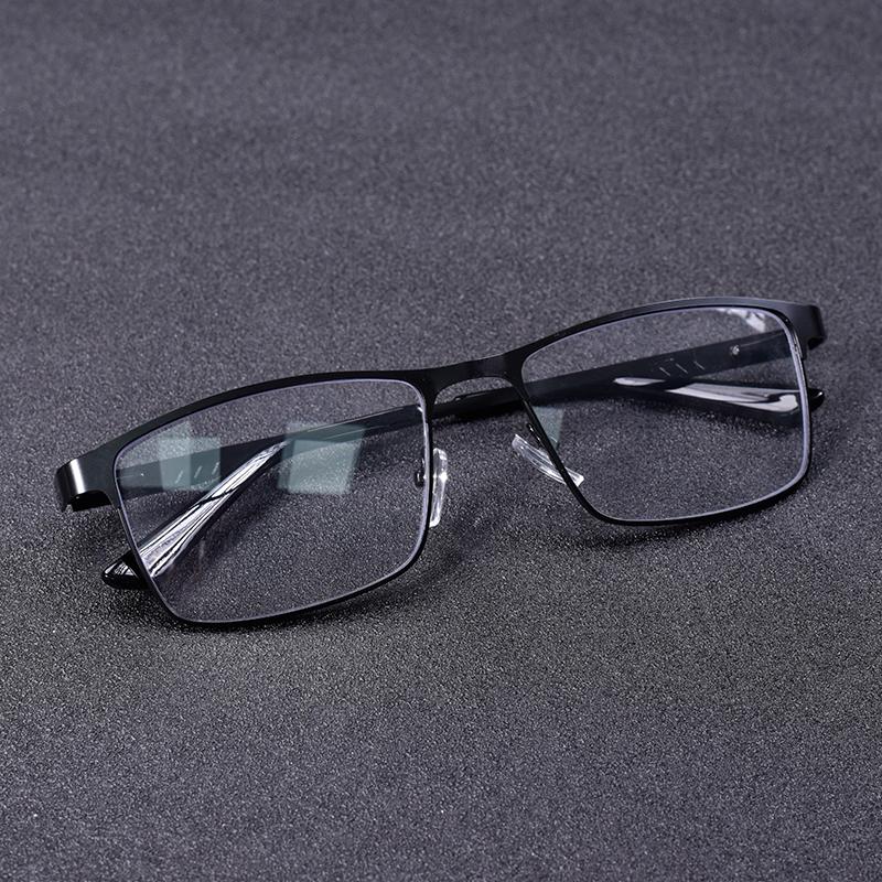 

Сплавные деловые очки для чтения для мужчин, блокирующие синий свет, компьютерные линзы, ретро, дальнозоркость, рецептурные очки, Lunettes +100 +4.0