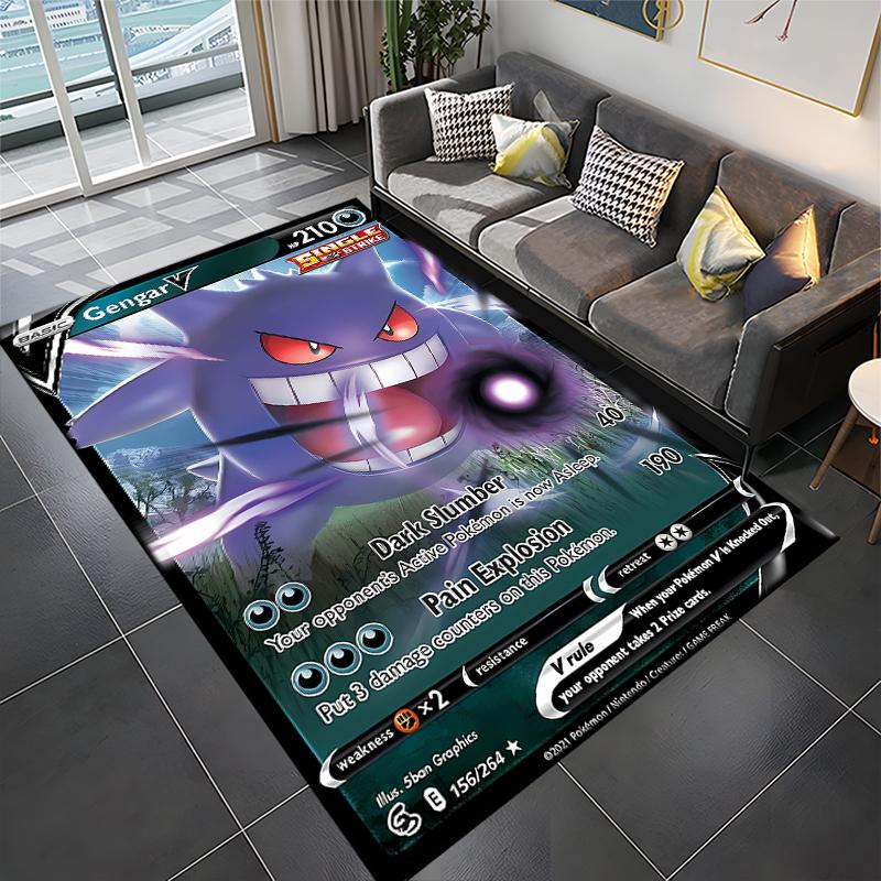 

Pokemon Full Character horror gengar Pattern Carpets Bedroom Play Mat Rug Bedroom Carpet Livingroom Crawl Mat Christmas Gift R 160cmx200cm