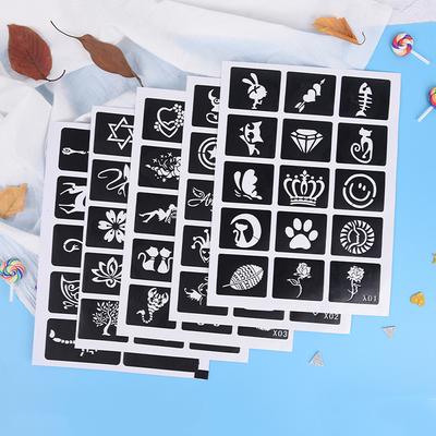 10/15 Adet Küçük Simli Dövme Şablonları Kadın Kız Çocuk Çizim Dövme Şablonu
