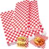 OIMG Red Checkered Greaseproof Wax Paper