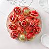 Hand Painted 16PCS Christmas Ornaments Set with Glitter Plastic Balls for Holiday Use Material with Metallic Shine
