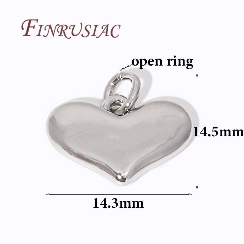2 Sizes Rhodium Metal Pendants 18K Gold Plated Heart Jewelry Pendants For DIY Earrings/Necklace Making,Women's Accessories