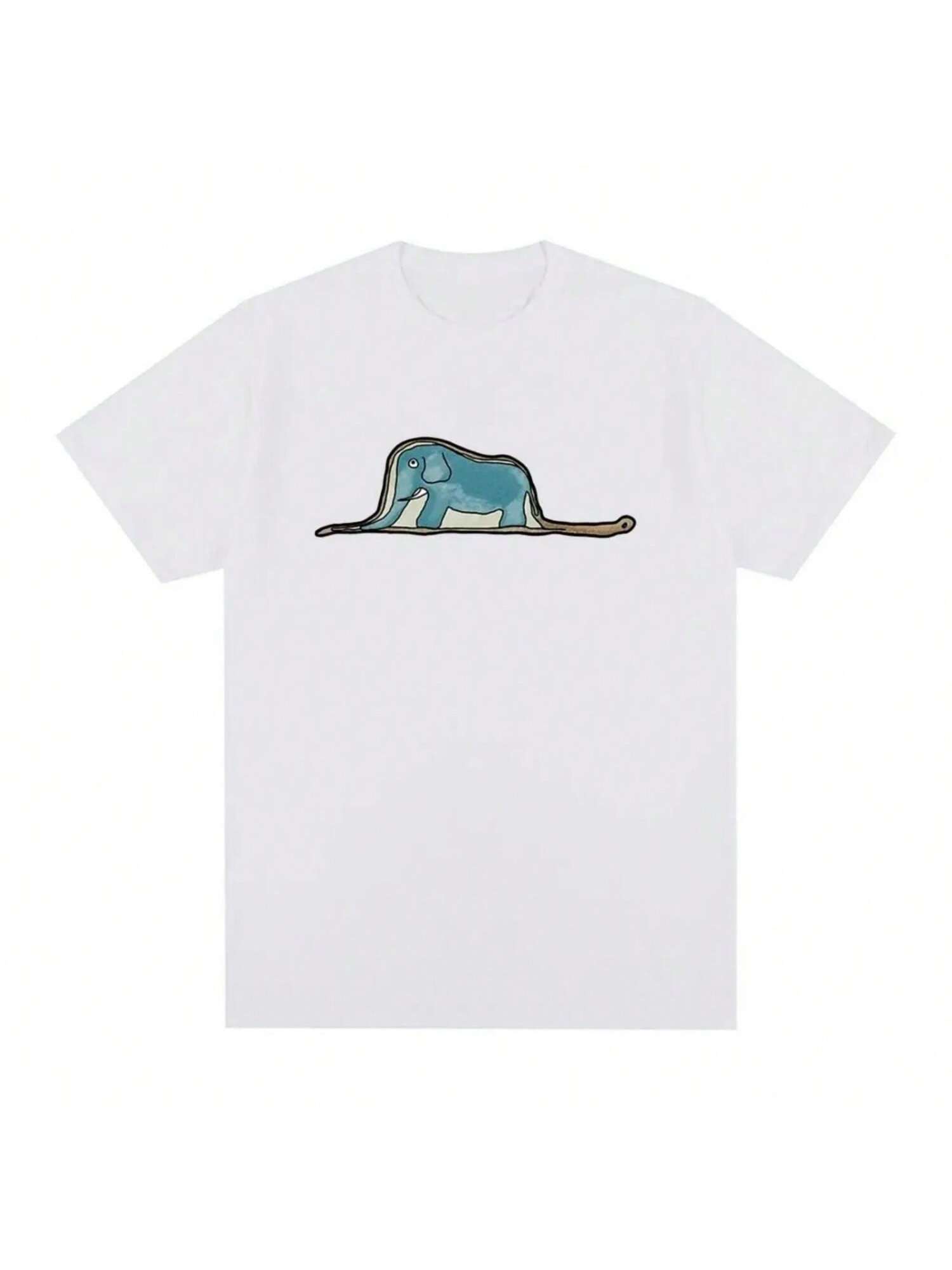 Snake Swallow Elephant Le Petit Little Prince Vintage T-Shirt Harajuku Ulzzang T Shirt New Tee Tshirt Womens Tops S разноцветный