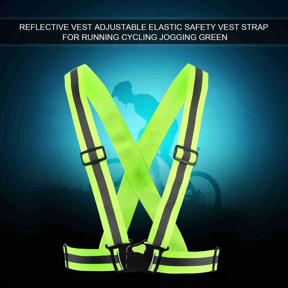 2pcs Green Color Reflective Safety Vest Unisex Design Warning Safety Vest Jogging Activity