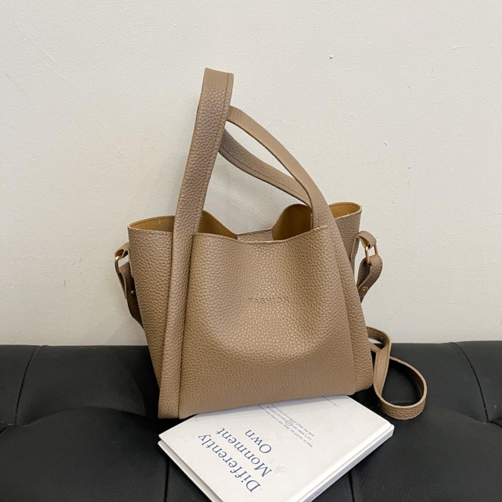 

Solid Color Leather Top-handle Bags Large Capacity Crossbody Totes Female Shoulder Bag Ladies