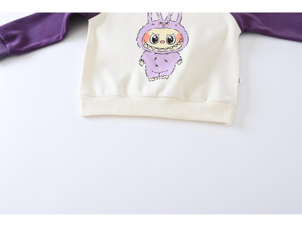 Children's Warm Cotton Sweatshirt - Autumn/Winter, Plus Velvet, Cartoon Long-Sleeve Top for Boys and Girls