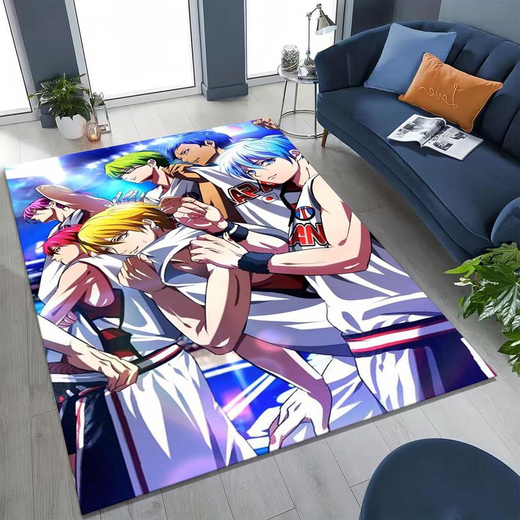 Anime Kuroko's Basketball Cartoon Art Carpet Rug for Bedroom Living Room Sofa Home Doormat Decor,Large Kid Non-slip Floor Mat