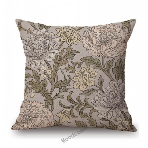 Uk William Morris Chrysanthemum Pattern Classic Floral Design Elegant Sofa Decorative Cotton Linen Pillow Case Cushion Cover