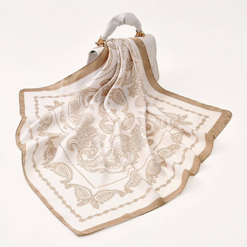 Fashion Paisley Printed Silk Feeling Scarf Women Neckerchief Bandana Square Scarves Lady Foulard Shawls Wraps Kerchief