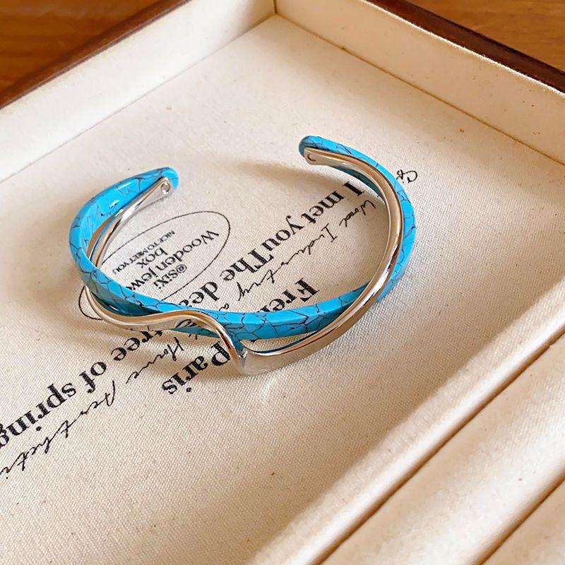 Dopamine Color Smudge Geometric Resin Bracelet Temperament Versatile Bracelet European and American Jewelry