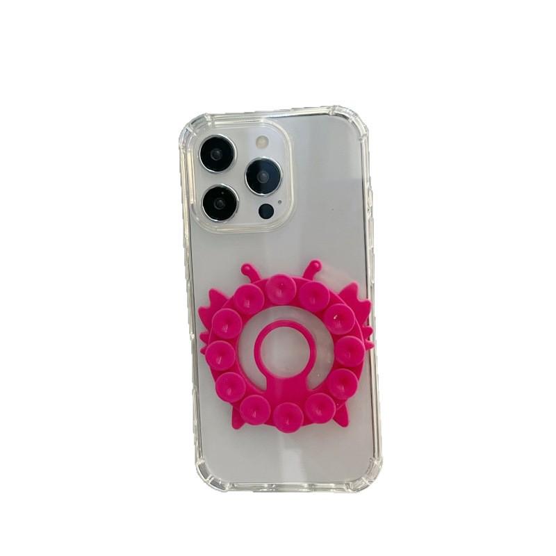 Silicone Suction Phone Stand: Anti-Slip, Magnetic, Finger Ring Holder for Desktops