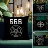 P-Pentagramm 666 Dämonisch S-Satanisch Kissenbezug Natürliche Leinen Bio-Stoff Beidseitiger Druck Atmungsaktiv Für Heimdekoration