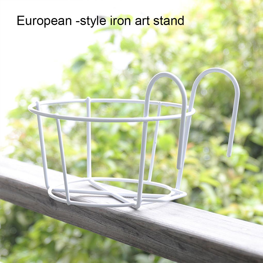 5 Parça Demir Korkuluk Çiçek Rafı Saksı Bitkileri Askılı Sepet Yuvarlak Raf Tutucu Balkon Çit İç Mekan Dış Mekan