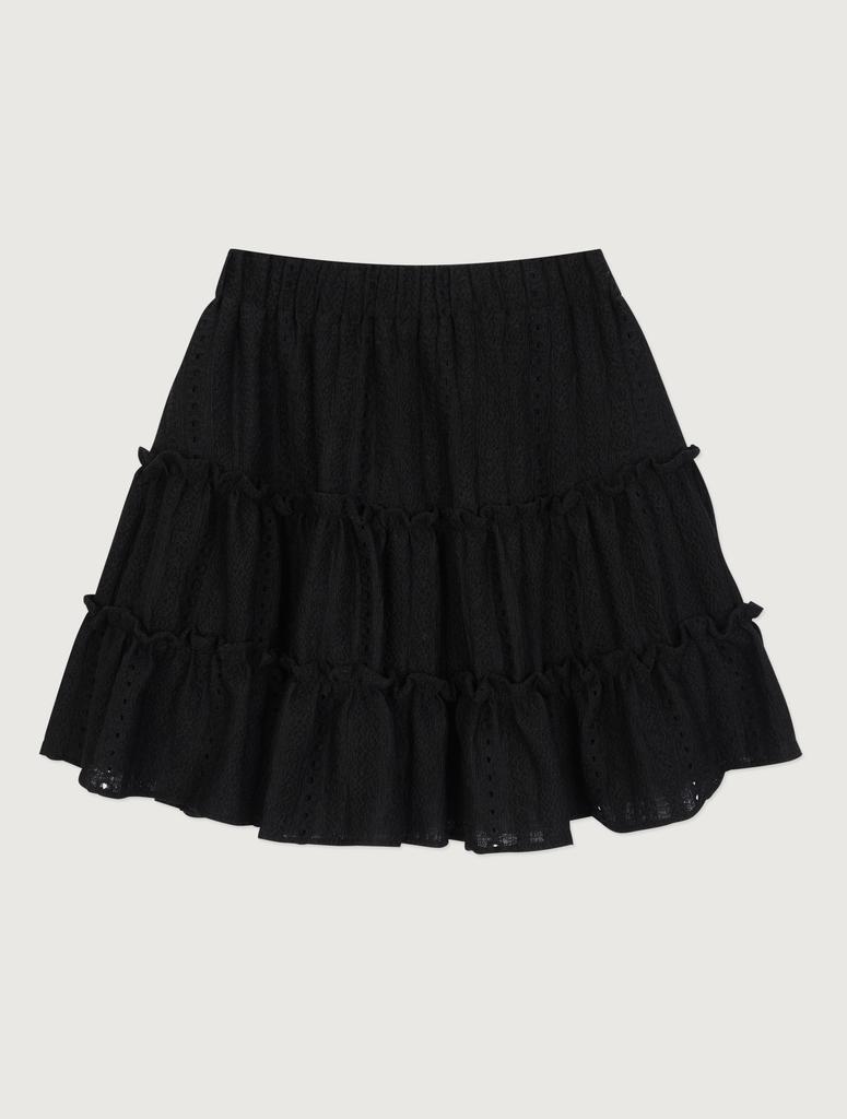 Ebeule Tiered Knit Skirt _Black