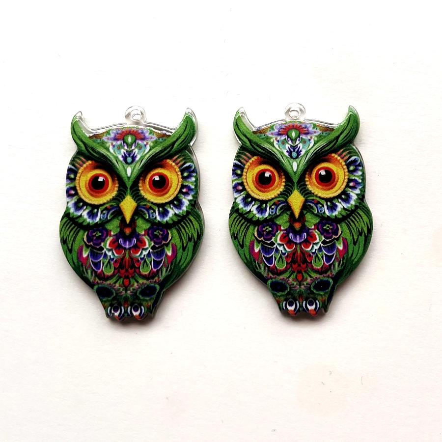 6 super bright owl pendant for jewelry earrings