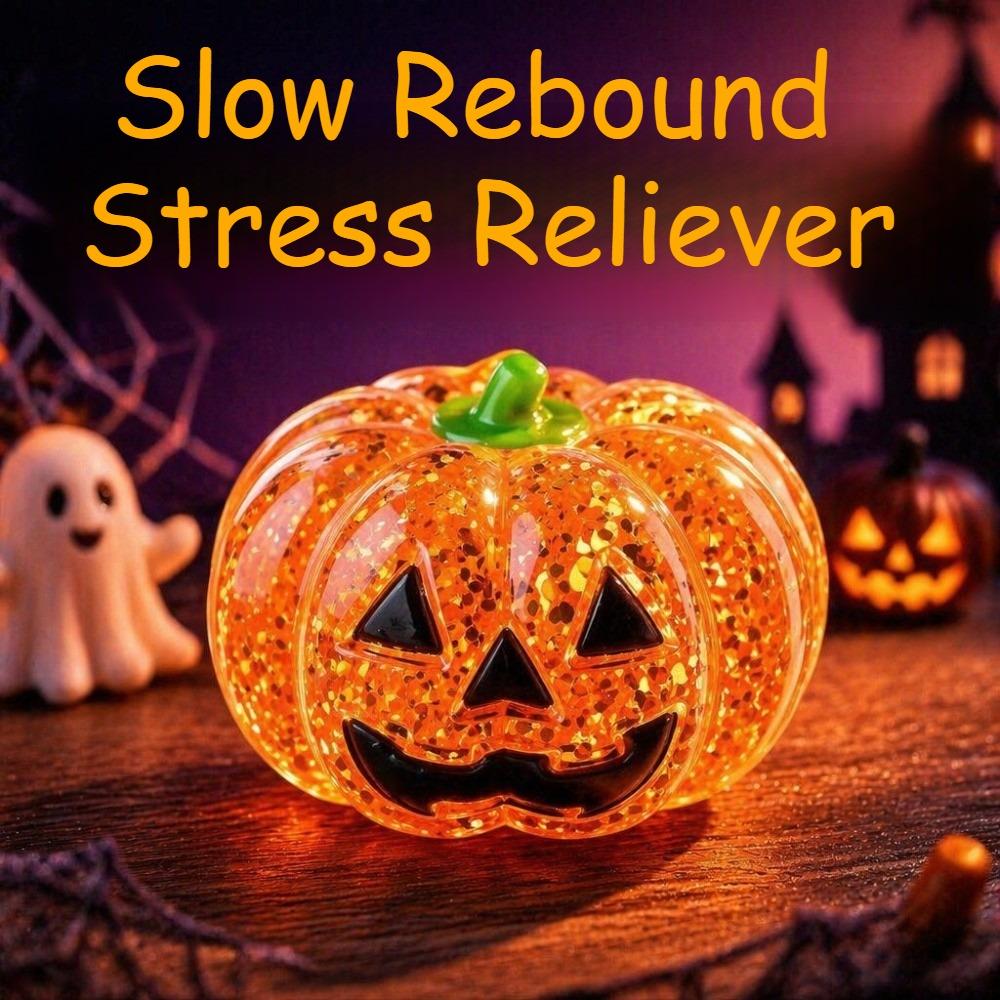 Halloween Pumpkin Squishy Toy Slow Rebound Stress Relief Fidget TPR Desk Anxiety Reliever Party Favors Gift for Teens Adults
