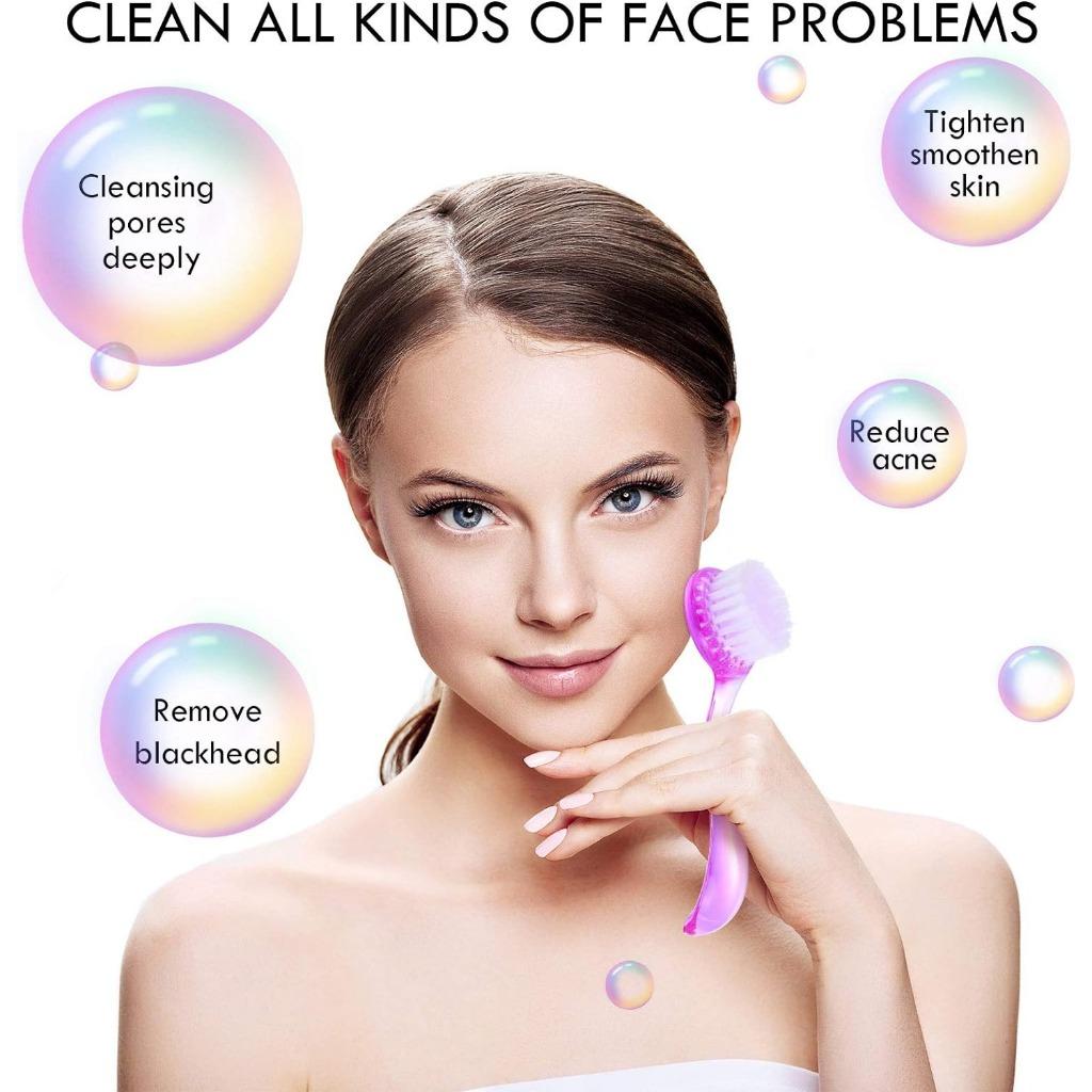 1 x Reinigungsbürste, weiche Borsten, Peeling-Reinigungsbürste, abrasive Peeling-Reinigungsbürste für Gesichtspflege, Make-up, Hautpflege, Make-up-Entferner