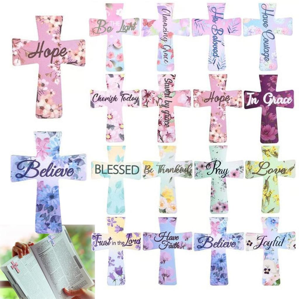 Cross Shaped Leather Bookmark Paper Book Reading Locator Page