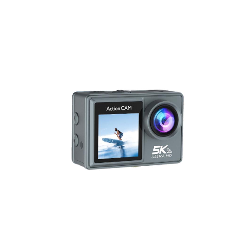 5K WiFi Action Camera, Ultra HD Dual Screen Camera, 170 Degrees  Wide Angle, 6 Axis Stabilization, 30M Underwater