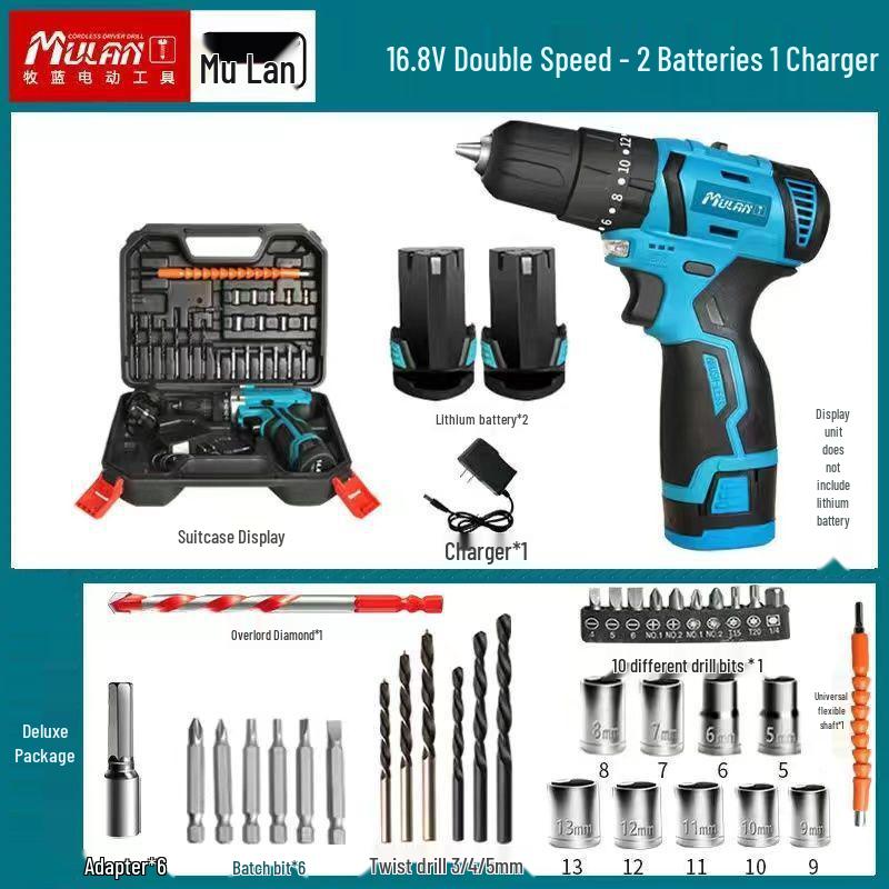 German Mulan Multifunctional Electric Screwdriver & Drill with Rechargeable Lithium Battery
