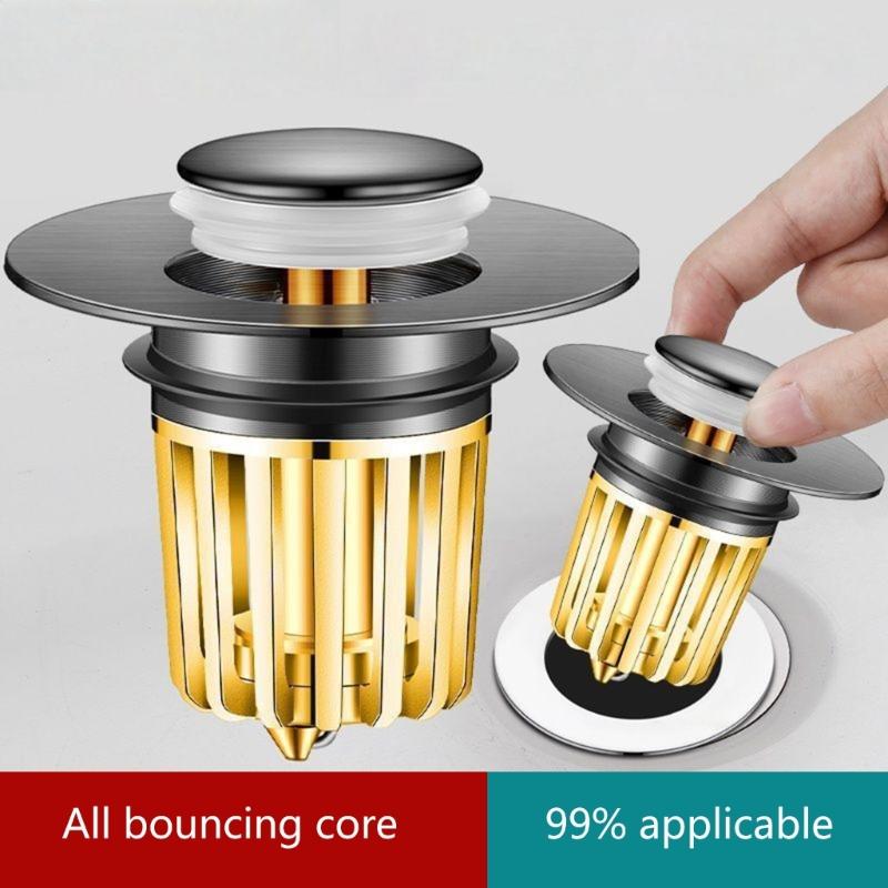 Copper Drain Filter Bounce Cores Sink Drain Plug Sink Basins Drain Basket Sink Stoppers for Bathroom Kitchen Enduring