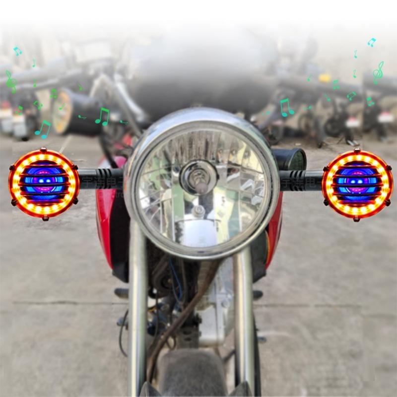 Waterproof Wireless Motorcycles Stereo Speakers 2 Inch Handlebar Mount MP3 Music Player AudioAmplifier System