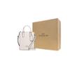 Coach N/S 14 Massivgold Logo Namensschild Beschläge Kieselsteinleder Tragetasche Einkaufstasche Schulter Crossbody Handtasche Mini Damen-Tote Weiß CJ500-IMCHK