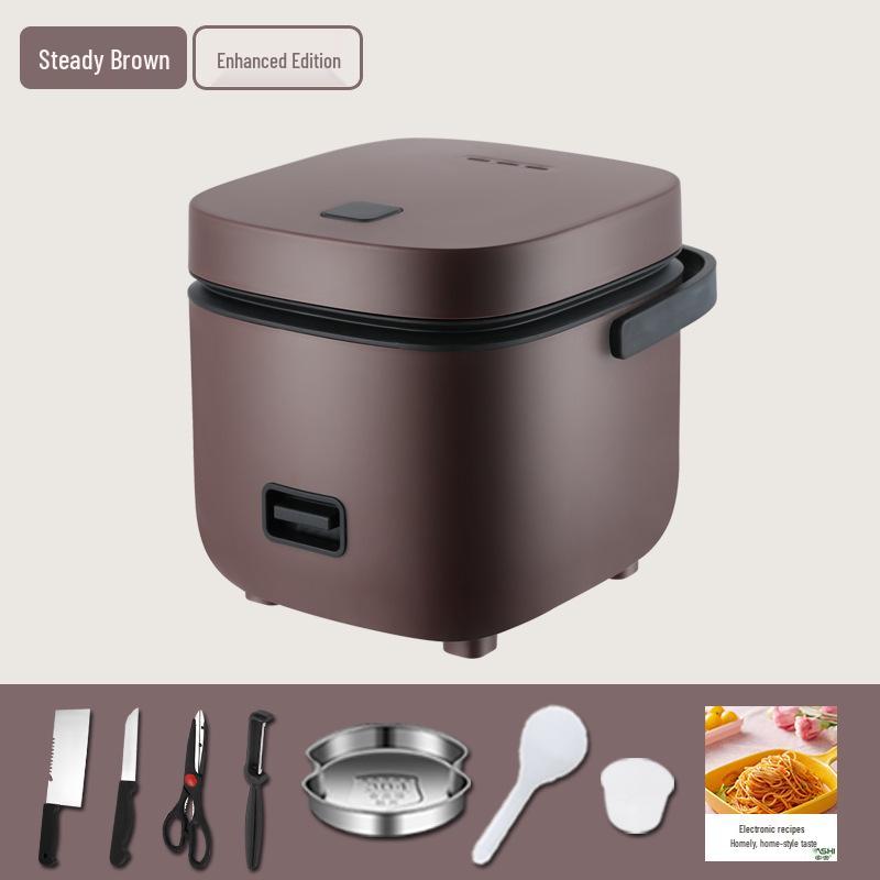 Small Appliances Compacte Rijstkoker voor Thuis voor 1-2 Personen, Multifunctionele Stoomkoker voor Studentenkamer, Ouderwets Ontwerp