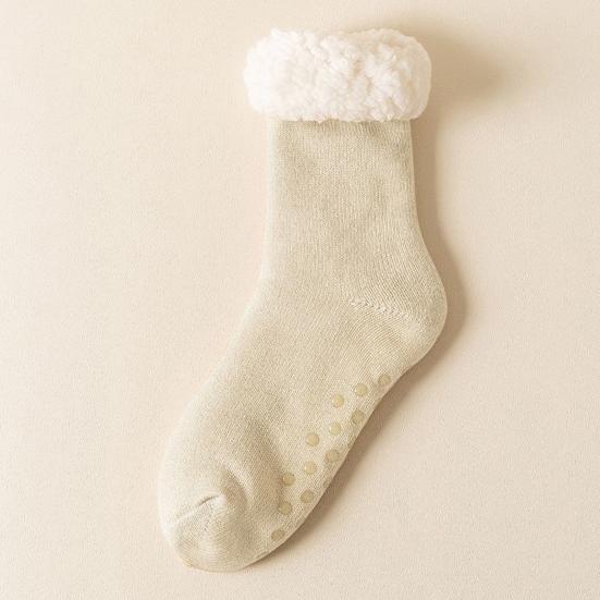 Erkek Kış Terlik Çorapları Polar Astarlı Kavrayıcılı Crew Çoraplar Sıcak Tüylü Kaymaz Kabin Çorapları Evde Dinlenmek İçin İç Mekan Giyimi