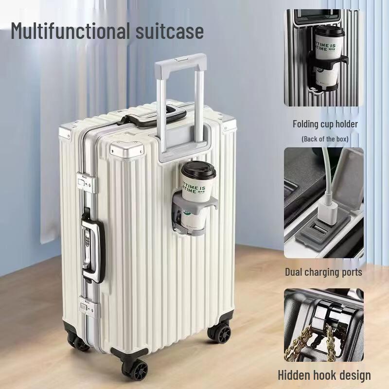 

OEING Lightweight Carry-on Suitcase with Cup Holder & Charging Port