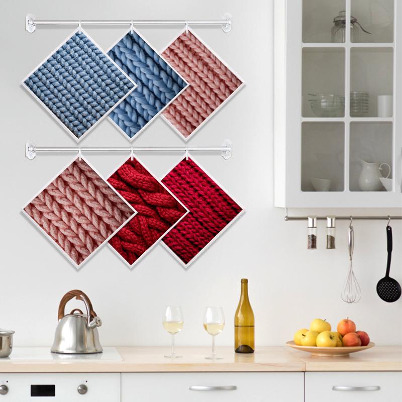 Cleaning Cloth Reusable Kitchen Dish Towels Eco-friendly Microfiber Knitted Print Dishcloths Lint Free Washable Duster Rags Tea Towels 9*7inch