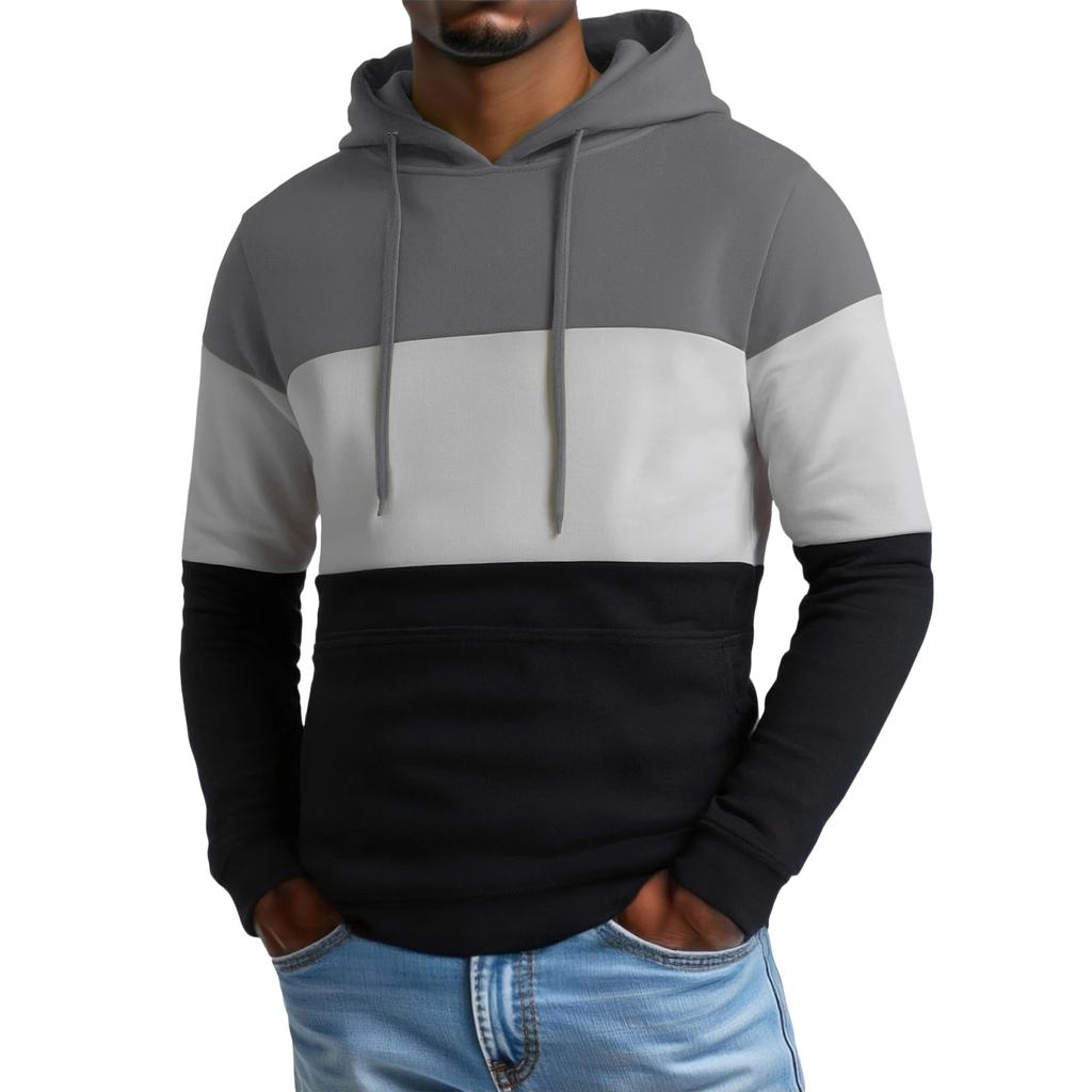 Herren Amerikanischer Trend Locker Freizeit Farbpassend Kapuzen