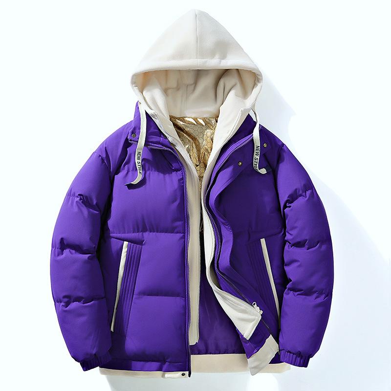 New Cotton-padded Clothes Men's and Women's Graphene Casual Outdoor Cotton Clothes Thickened Warm Hooded Fake Two-piece Top