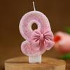 Creative Digital Pink Bow Birthday Candle for Girls