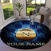 SSC Napoli Custom Name Round Area Rug,Carpet Rug for Living Room Bedroom Sofa Playroom Decor,Non-slip Floor Mat
