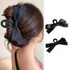 Women Hair Claw Bow-knot Strong Grip Solid Color Elastic Spring with Teeth Hair Decoration Hollow Out Large Barrette Lady Hair Pin Hair Accessories